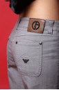 Armani Jeans Pantalone Donna Cotone Taglia 40 Grigio Regular Pant Gamba Larga